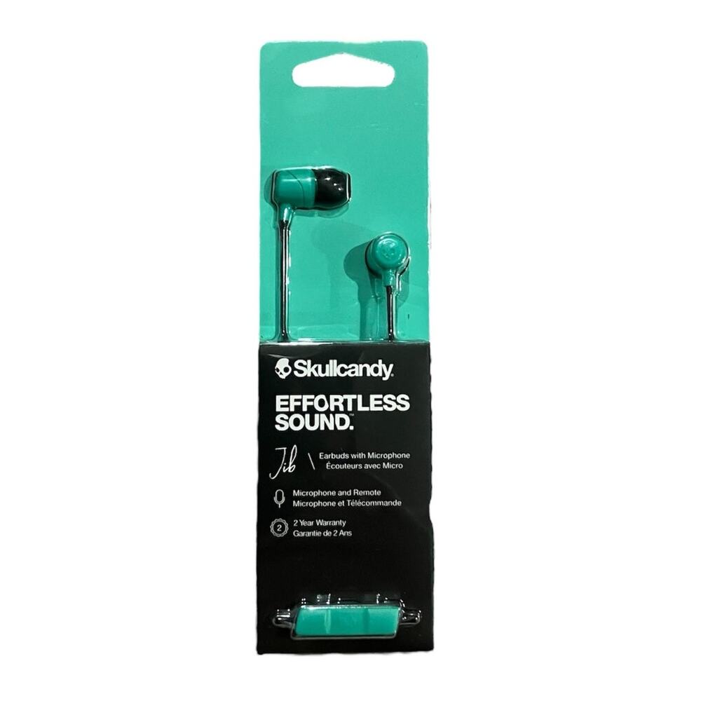 New Skullcandy Jib Wired Earbuds with Microphone Miami Blue